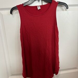 Old Navy Red Ribbed Tank Top